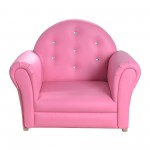 Fotoliu fetite Roz Princess Cristale Glamourous - Leagan cu cardu din lemn 